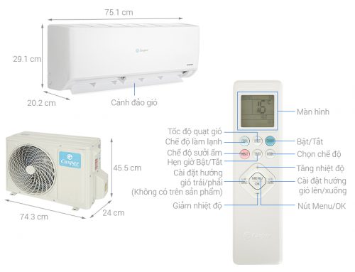 Điều Hòa Casper 1 Chiều Inverter 1.5hp-12.200btu Gc-12is35