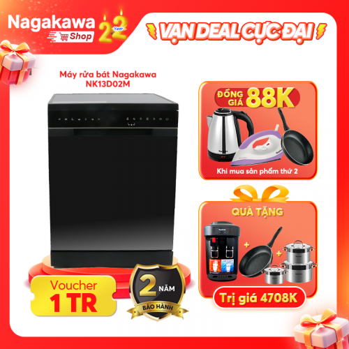 Máy Rửa Bát 14 Bộ Cao Cấp Nagakawa Nk13d02m